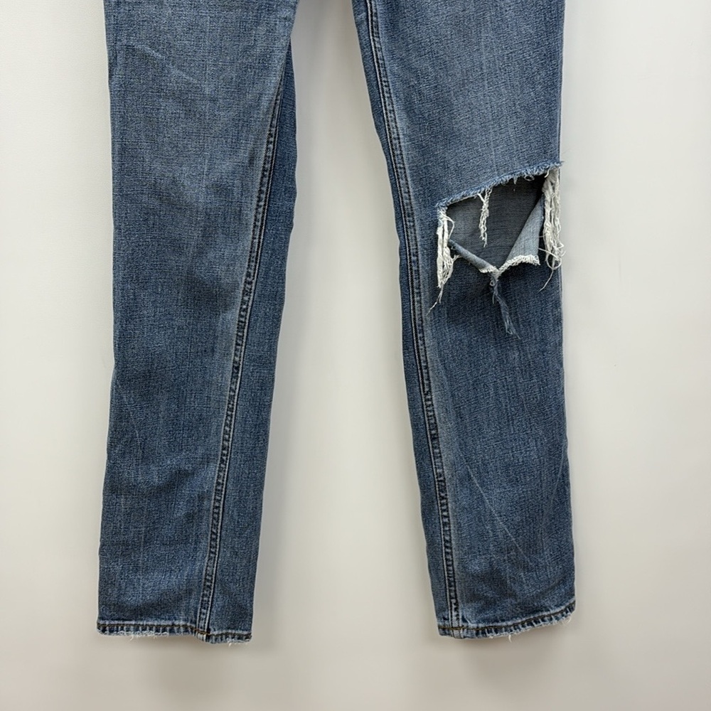 Abercrombie & Fitch The '90s Slim Straight Ultra High Rise Distressed Jeans 27 - Picture 4 of 9